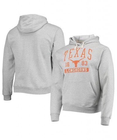 Men's Heathered Gray Texas Longhorns Volume Up Essential Fleece Pullover Hoodie $33.00 Sweatshirt