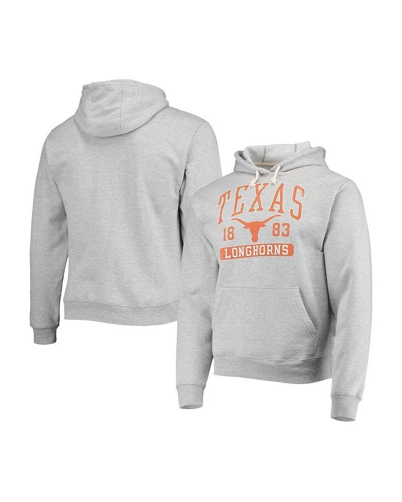 Men's Heathered Gray Texas Longhorns Volume Up Essential Fleece Pullover Hoodie $33.00 Sweatshirt