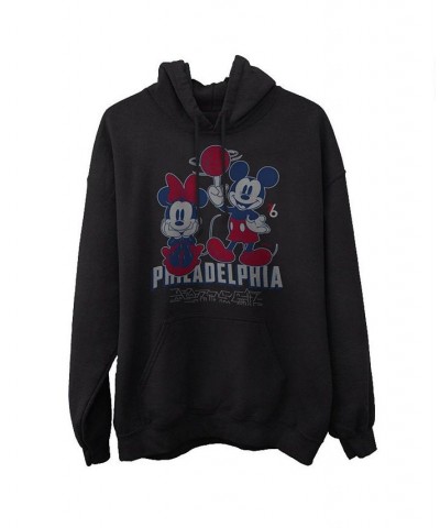 Men's Black Philadelphia 76ers Disney Mickey and Minnie 2020/21 City Edition Pullover Hoodie $36.75 Sweatshirt