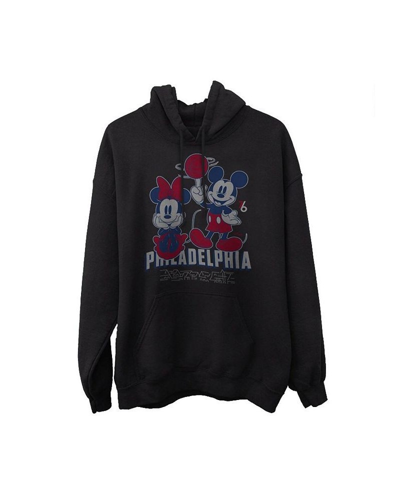 Men's Black Philadelphia 76ers Disney Mickey and Minnie 2020/21 City Edition Pullover Hoodie $36.75 Sweatshirt