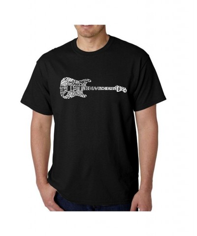 Men's Word Art T-Shirt - Rock Guitar Body Word Art Black $11.75 T-Shirts