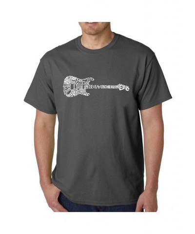 Men's Word Art T-Shirt - Rock Guitar Body Word Art Black $11.75 T-Shirts