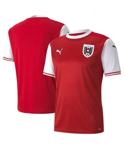 Men's Red, White Austria National Team 2020/21 Home Replica Jersey $49.00 Jersey