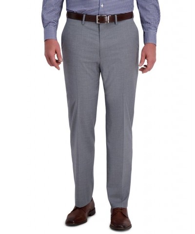 J.M. Men's Classic-Fit 4-Way Stretch Textured Plaid Performance Dress Pants Gray $23.10 Pants