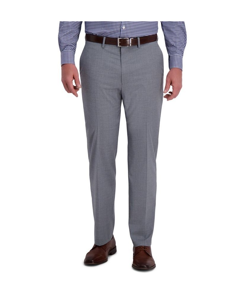 J.M. Men's Classic-Fit 4-Way Stretch Textured Plaid Performance Dress Pants Gray $23.10 Pants