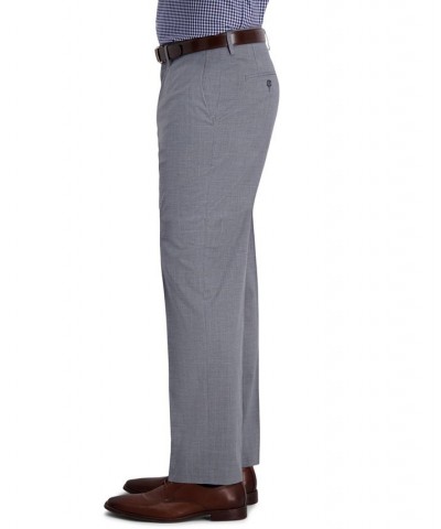 J.M. Men's Classic-Fit 4-Way Stretch Textured Plaid Performance Dress Pants Gray $23.10 Pants