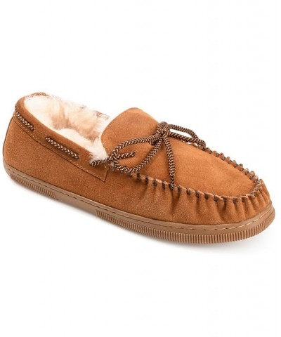 Men's Meander Moccasin Slippers Tan/Beige $46.06 Shoes