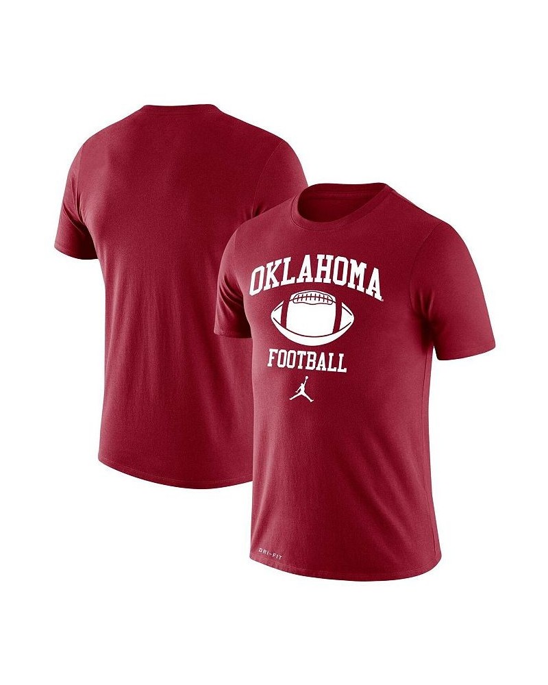 Men's Brand Crimson Oklahoma Sooners Retro Football Lockup Legend Performance T-shirt $23.50 T-Shirts