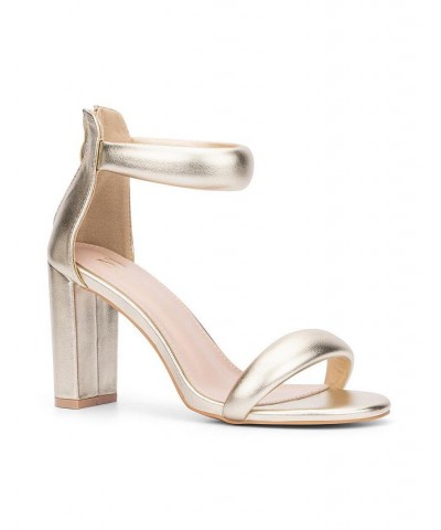 Women's Carolyn Heel Sandal Gold $38.93 Shoes