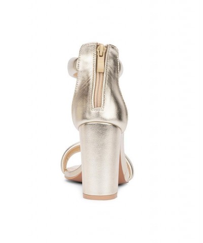 Women's Carolyn Heel Sandal Gold $38.93 Shoes