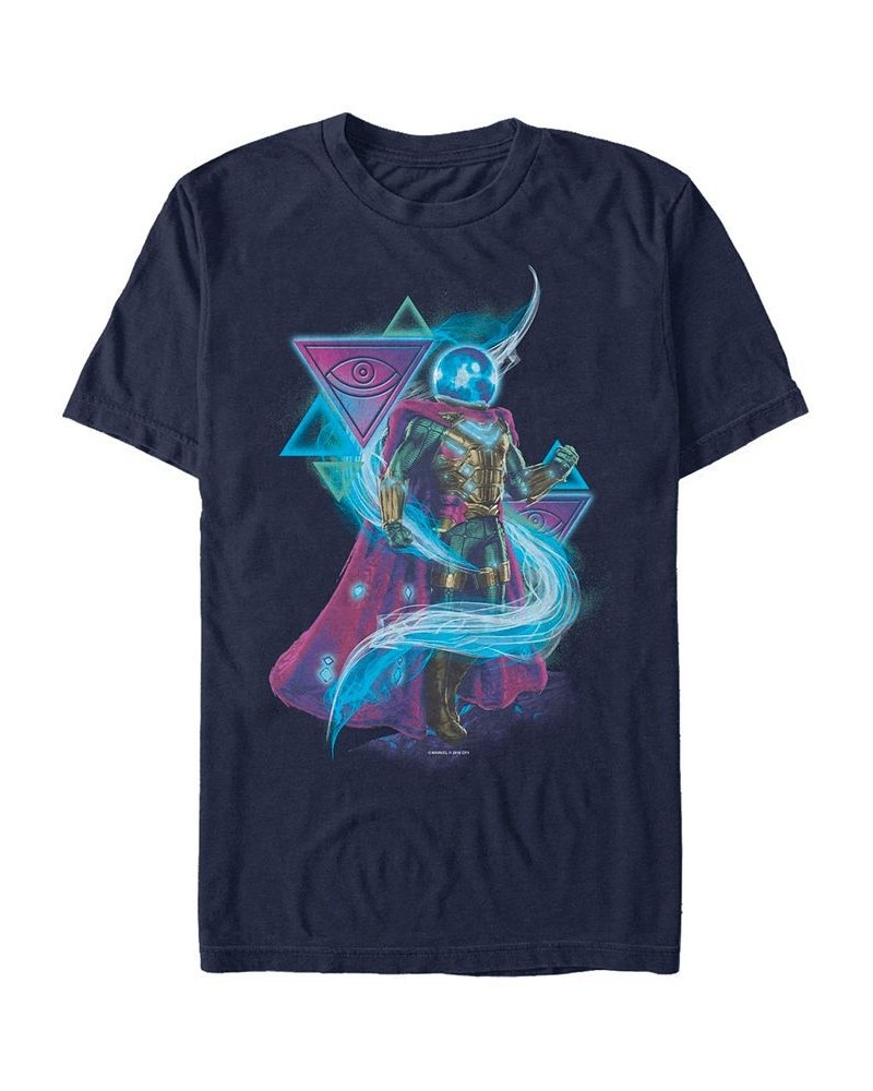 Marvel Men's Spider-Man Far From Home Mysterio Abstract Symbols, Short Sleeve T-shirt Blue $20.99 T-Shirts