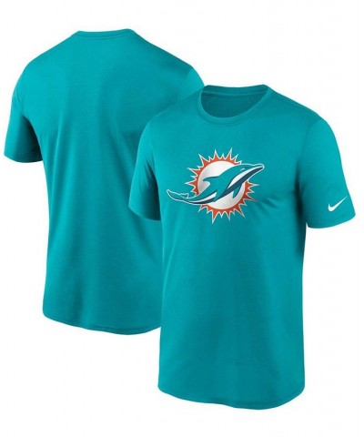 Men's Aqua Miami Dolphins Logo Essential Legend Performance T-shirt $20.79 T-Shirts