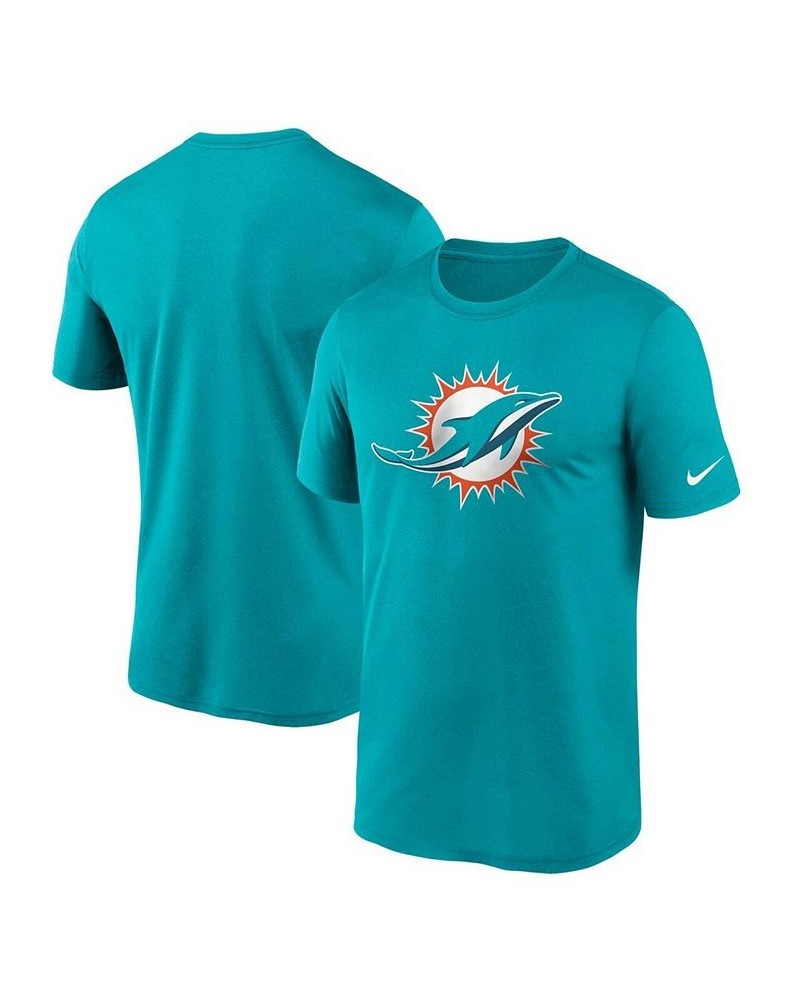 Men's Aqua Miami Dolphins Logo Essential Legend Performance T-shirt $20.79 T-Shirts