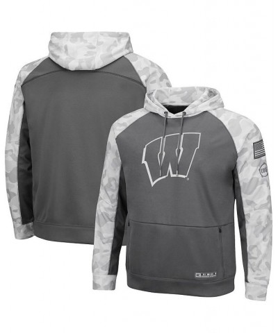 Men's Gray, Arctic Camo Wisconsin Badgers OHT Military-Inspired Appreciation Tonal Raglan Pullover Hoodie $38.40 Sweatshirt