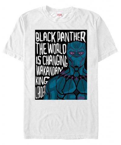 Marvel Men's Black Panther The World Is Changing Short Sleeve T-Shirt White $18.19 T-Shirts