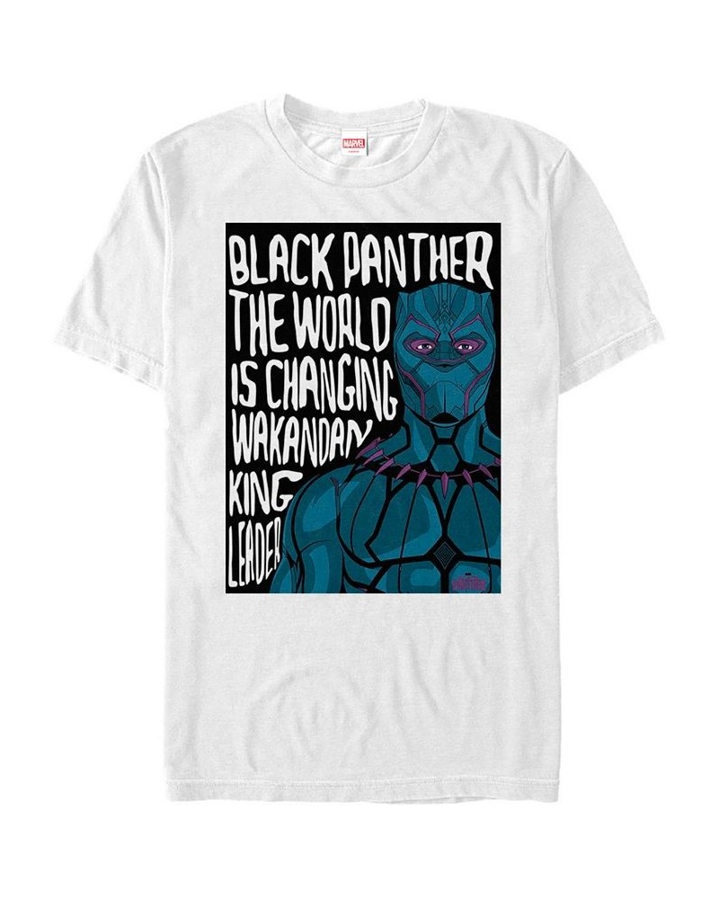 Marvel Men's Black Panther The World Is Changing Short Sleeve T-Shirt White $18.19 T-Shirts