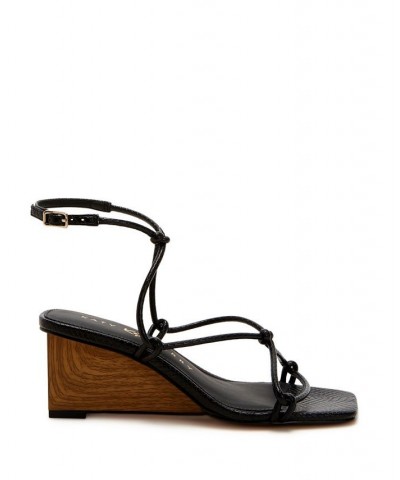 Women's The Irisia Strappy Buckle Sandals Black $58.31 Shoes