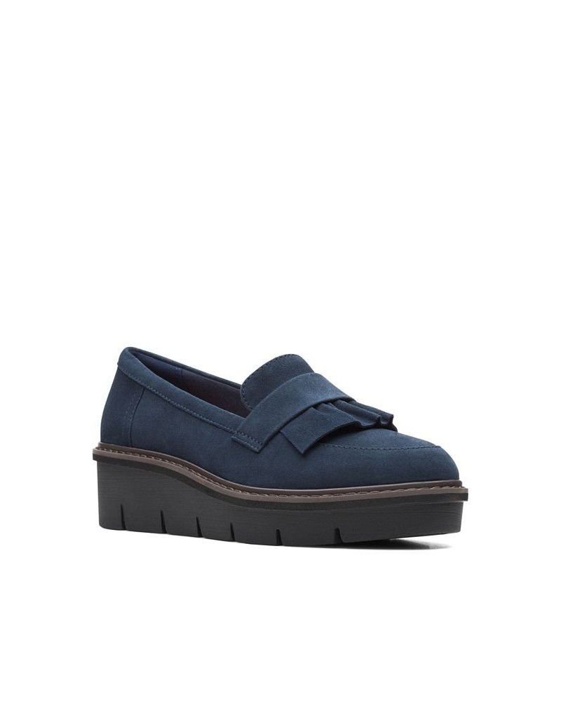 Women's Collection Airabell Slip Loafers Blue $33.79 Shoes