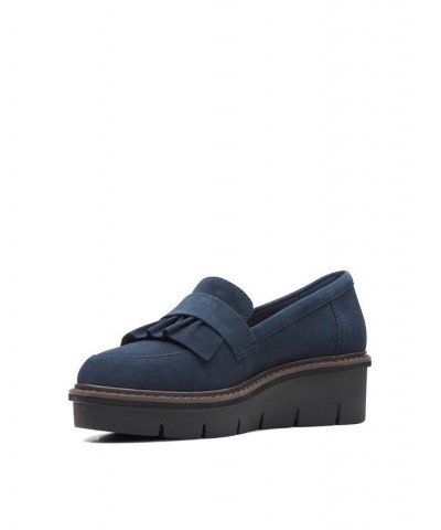 Women's Collection Airabell Slip Loafers Blue $33.79 Shoes