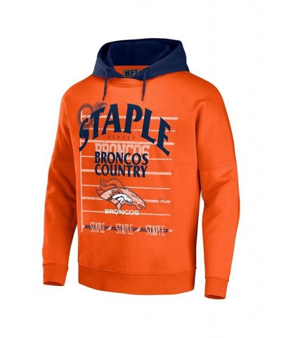 Men's NFL X Staple Orange Denver Broncos Oversized Gridiron Vintage-Like Wash Pullover Hoodie $35.77 Sweatshirt