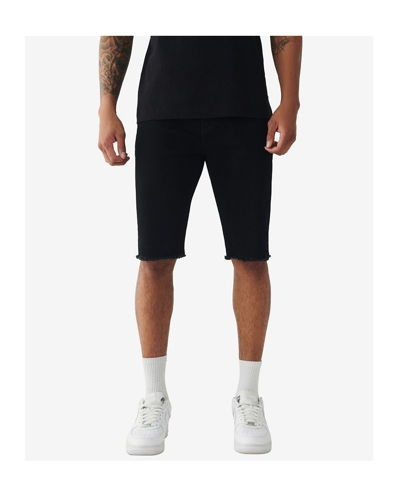 Men's Ricky Flap Fray Hem Shorts Black $42.67 Shorts