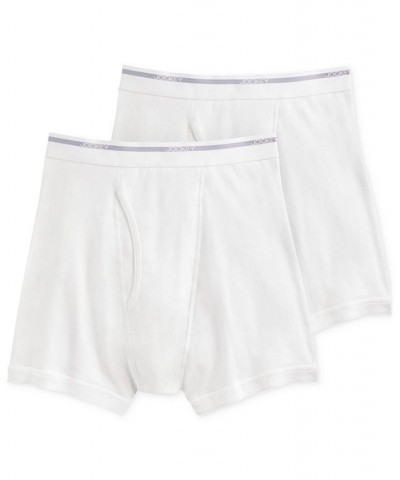 Men's Big & Tall 2-Pk. Lightweight Cotton Boxer Briefs White $11.08 Underwear