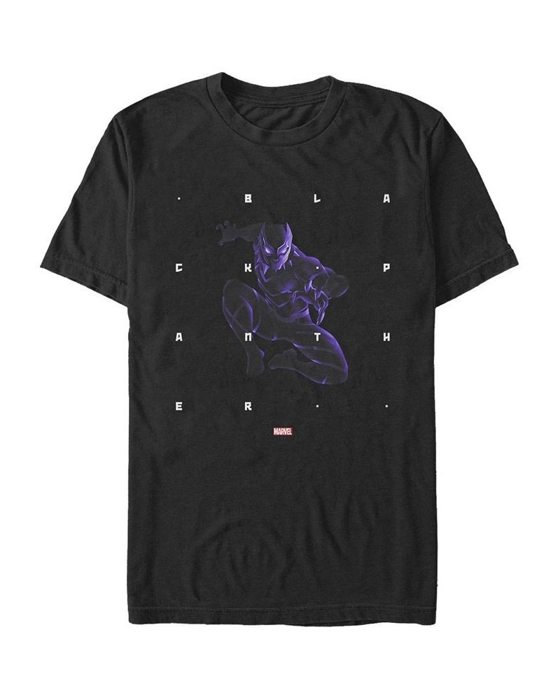 Men's Panther Shapes Short Sleeve Crew T-shirt Black $14.35 T-Shirts