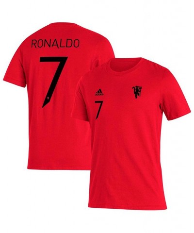 Men's Cristiano Ronaldo Red Manchester United Name and Number Amplifier T-shirt $17.84 T-Shirts