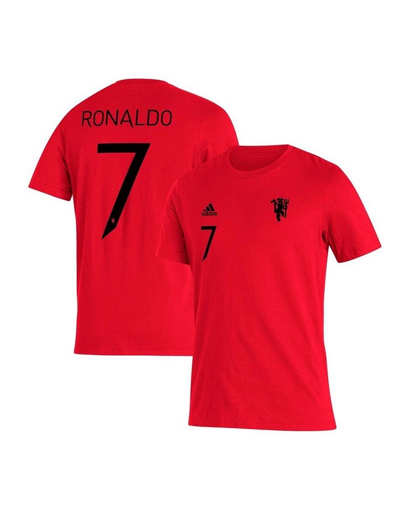 Men's Cristiano Ronaldo Red Manchester United Name and Number Amplifier T-shirt $17.84 T-Shirts