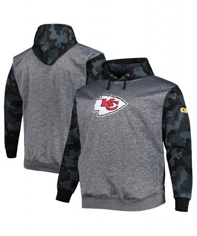 Men's Branded Heather Charcoal Kansas City Chiefs Big and Tall Camo Pullover Hoodie $39.20 Sweatshirt