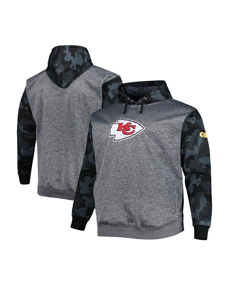 Men's Branded Heather Charcoal Kansas City Chiefs Big and Tall Camo Pullover Hoodie $39.20 Sweatshirt