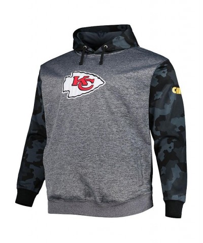 Men's Branded Heather Charcoal Kansas City Chiefs Big and Tall Camo Pullover Hoodie $39.20 Sweatshirt