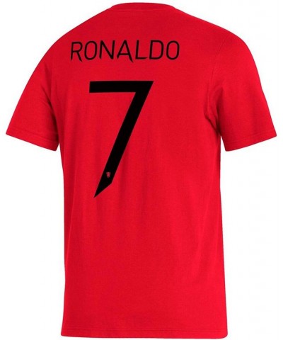 Men's Cristiano Ronaldo Red Manchester United Name and Number Amplifier T-shirt $17.84 T-Shirts