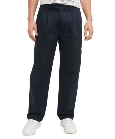 Men's New School Prep Pleated Chino Pants Blue $27.39 Pants