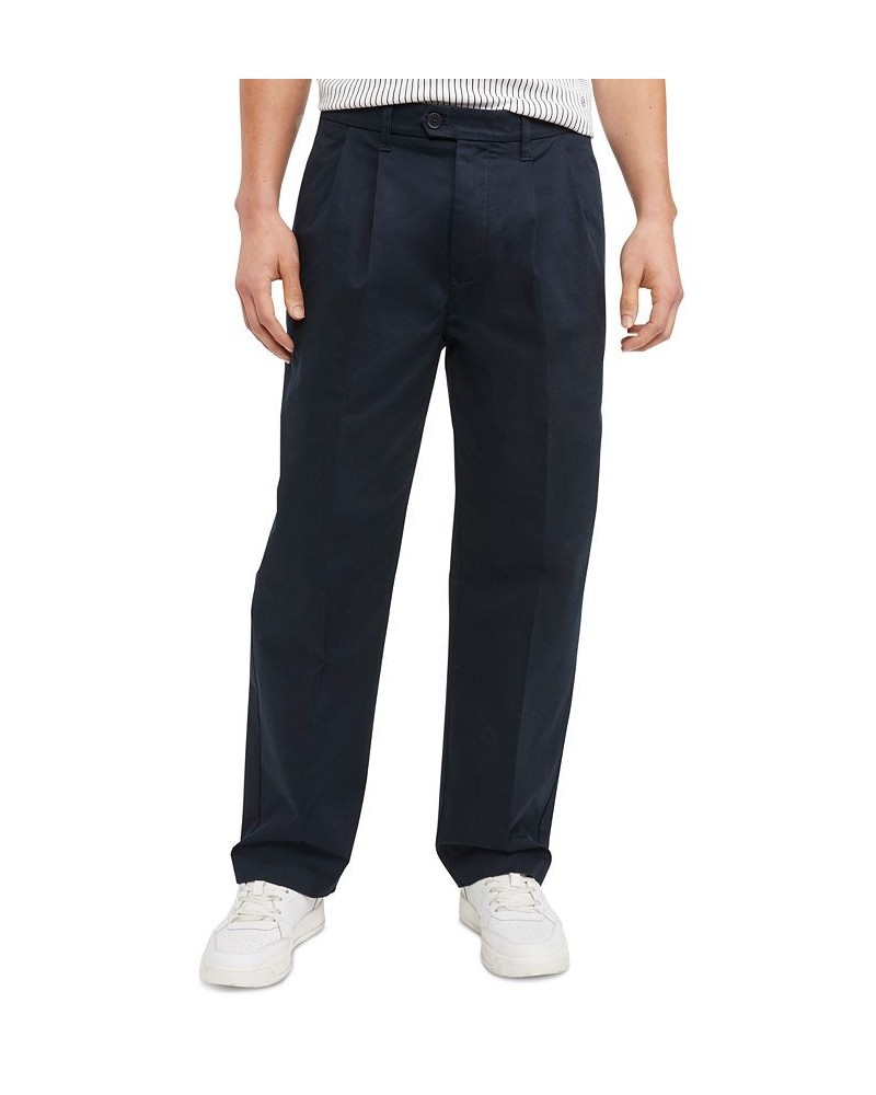 Men's New School Prep Pleated Chino Pants Blue $27.39 Pants