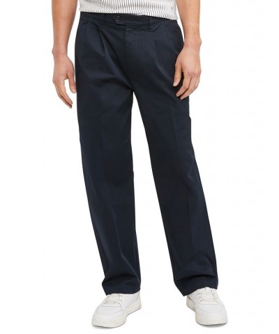 Men's New School Prep Pleated Chino Pants Blue $27.39 Pants