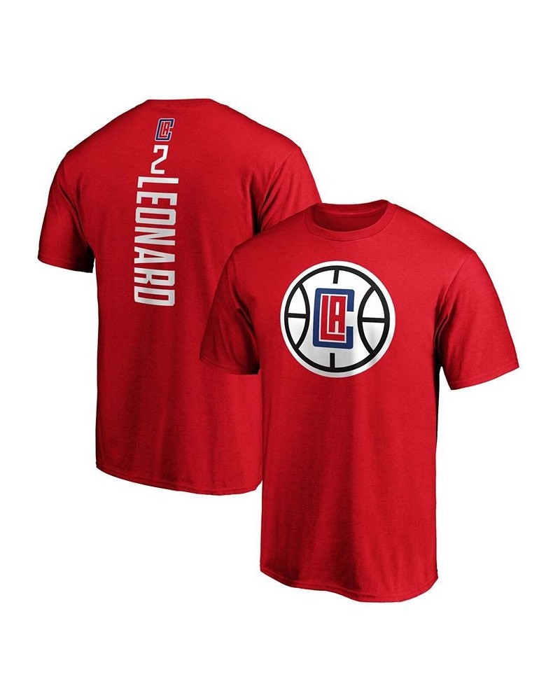 Men's Kawhi Leonard Red LA Clippers Team Playmaker Name and Number T-shirt $17.00 T-Shirts