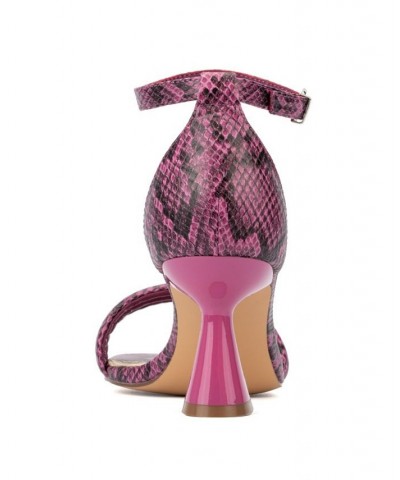 Women's Lynna Wide Width Heels Sandals Pink $33.64 Shoes