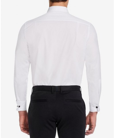 of London Men's Classic/Regular Fit Stretch Solid French Cuff Tuxedo Shirt White $21.00 Dress Shirts