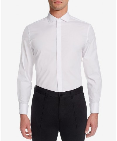 of London Men's Classic/Regular Fit Stretch Solid French Cuff Tuxedo Shirt White $21.00 Dress Shirts