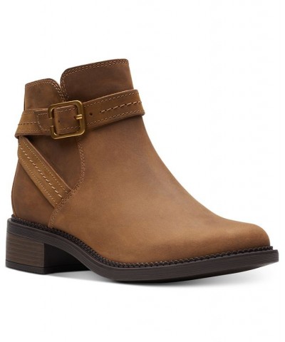 Women's Maye Strap Booties Brown $27.03 Shoes