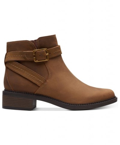 Women's Maye Strap Booties Brown $27.03 Shoes