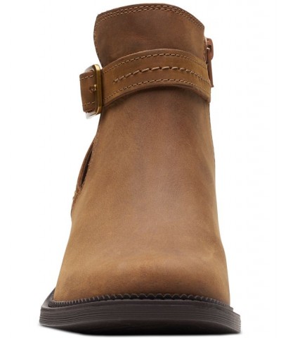 Women's Maye Strap Booties Brown $27.03 Shoes