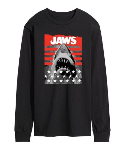 Men's Jaws Patriotic Long Sleeve T-shirt Black $24.78 T-Shirts