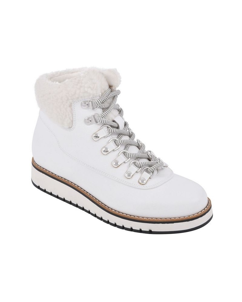 Women's Cozy Faux Shearling Booties White $19.17 Shoes