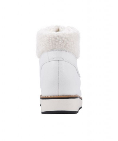 Women's Cozy Faux Shearling Booties White $19.17 Shoes