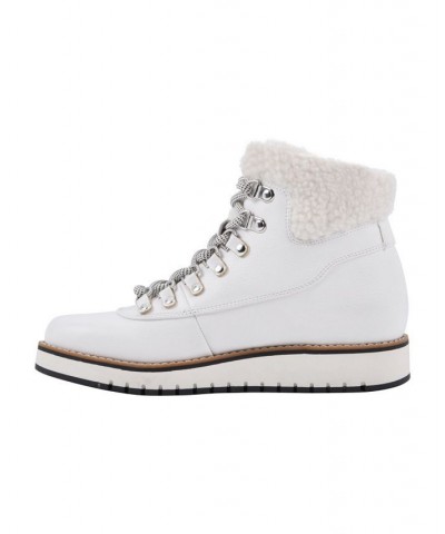 Women's Cozy Faux Shearling Booties White $19.17 Shoes