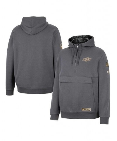 Men's Charcoal Oklahoma State Cowboys OHT Military-Inspired Appreciation Quarter-Zip Hoodie $32.90 Sweatshirt