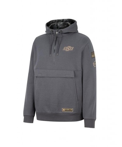 Men's Charcoal Oklahoma State Cowboys OHT Military-Inspired Appreciation Quarter-Zip Hoodie $32.90 Sweatshirt