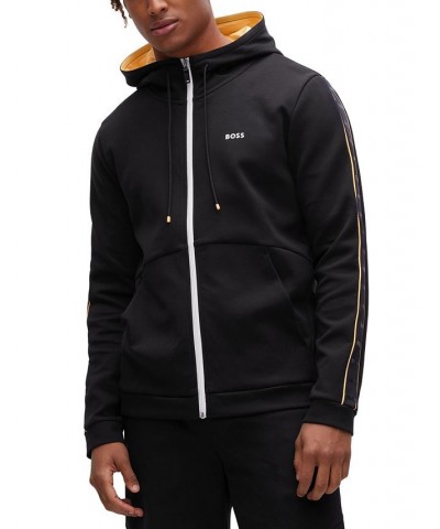 BOSS Men's Cotton-Blend Zip-Up Hoodie Black $85.68 Sweatshirt